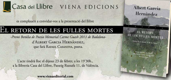 El poeta Albert Garcia i Hernàndez presenta nou llibre, 23/02/2012
