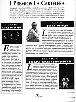 Poeta de la música Julio Bustamante I premio Cartelera Levante