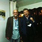 Luís Martín, fundador del mítico grupo folk "Nuevo Mester de Juglaría" y Carles Carrasco. Fira Mediterrània Manresa 2010